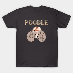 Poodle Dog with Flower on its Head T-Shirt